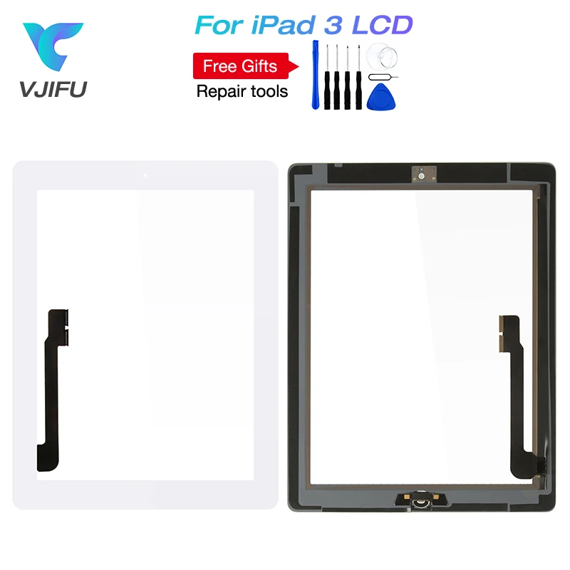 9," для iPad 3 сенсорный экран iPad3 A1416 A1430 A1403 сенсорный дигитайзер сенсорная стеклянная панель с кнопкой домой и рамкой клеевые наклейки