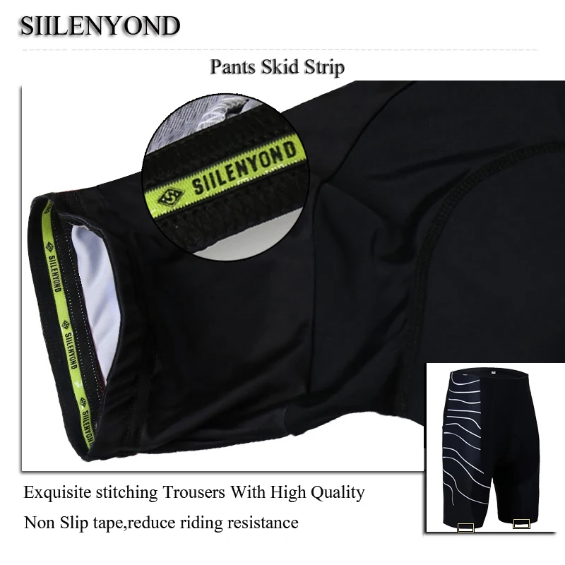 

Siilenyond Summer Cycling Shorts Breathable Riding MTB Road Bike Under Short Men's Shorts 3D Gel Padded Quick Dry Cycling Shorts