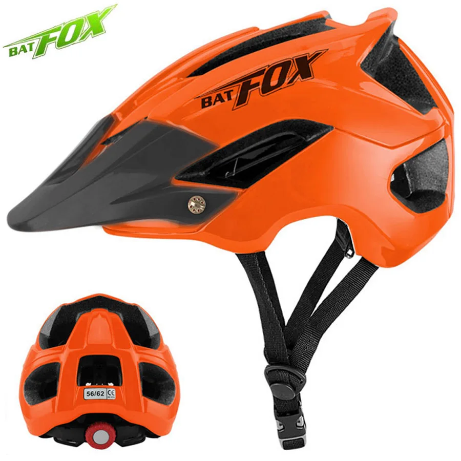 BATFOX велосипедный шлем MTB дорожный Safty Protction интегрально-Формованный Сверхлегкий дышащий велосипедный шлем для взрослых мужчин и женщин - Цвет: 5002-Orange-Black