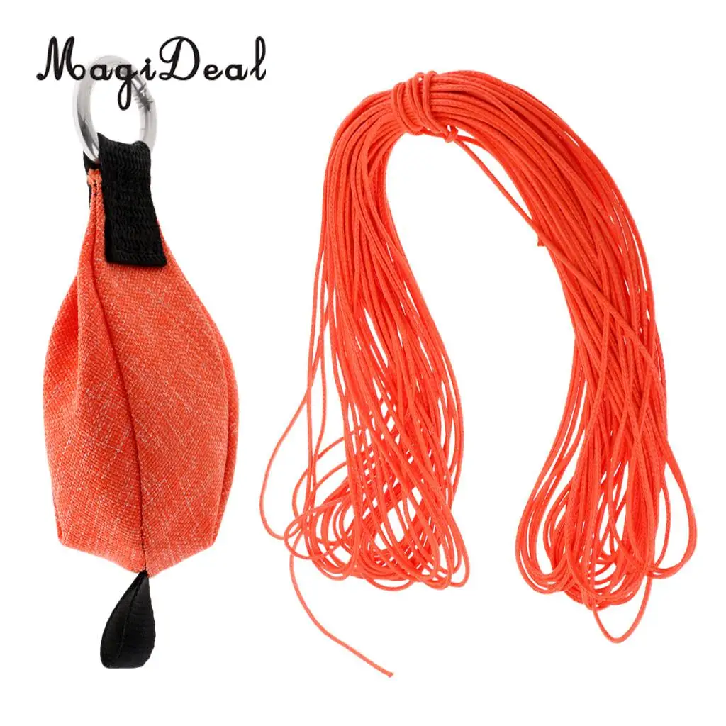 MagiDeal 250 г/8,8 унций из нержавеющей стали мешок веса и 2 мм 5-20 м линия для альпинизма Arborist качели установки - Цвет: 15m Orange Rope