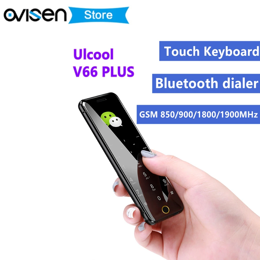 Роскошный мини bluetooth дозвон мобильный телефон Ulcool V66 плюс 1 67 дюймов ультратонкий