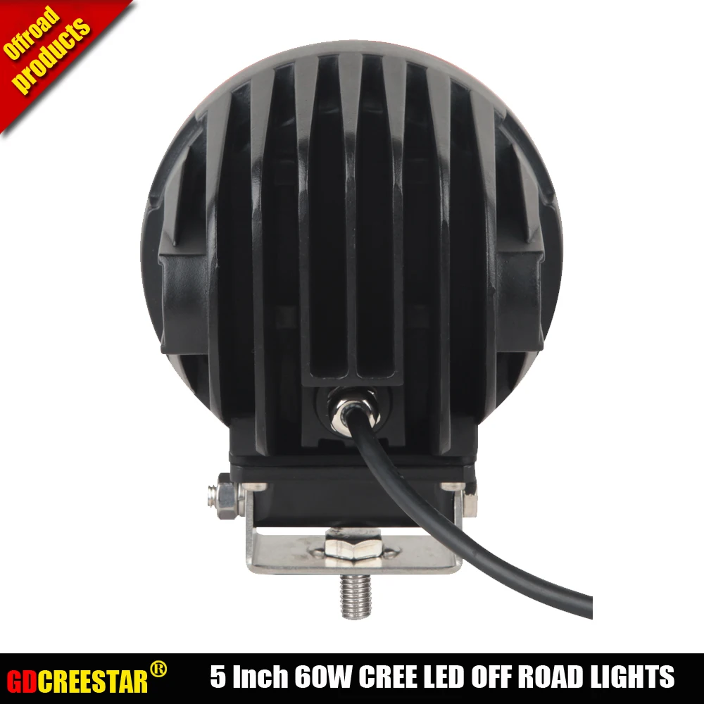 

Round 60W LED offroad Light 12V 24V Led LightS For Truck Tractor Heavy Duty 4X4 Car Driving Headlight SUV ATV x1pc free shipping
