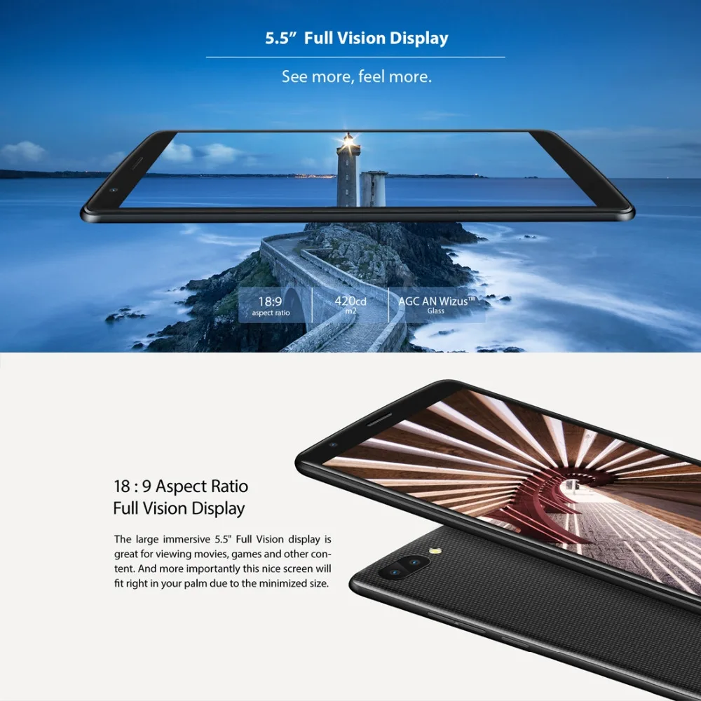 Мобильный телефон BLACKVIEW A20, экран 5,5 дюйма, 1 ГБ ОЗУ, 8 Гб ПЗУ, четырехъядерный процессор MTK6580M, Android GO, двойная камера заднего вида, смартфон 3000 мАч