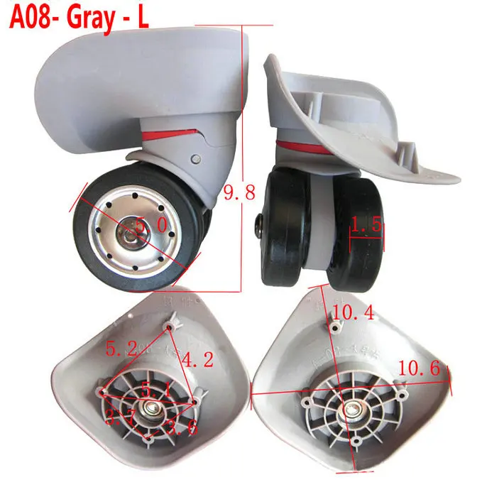 1 Pair Gray L Багажные Колеса Чемодан Замена для ремонта ручной Спиннер чемоданные колесики колеса запчасти Тележка Замена резиновый A08-DKL - Цвет: 1 Pair Gray L