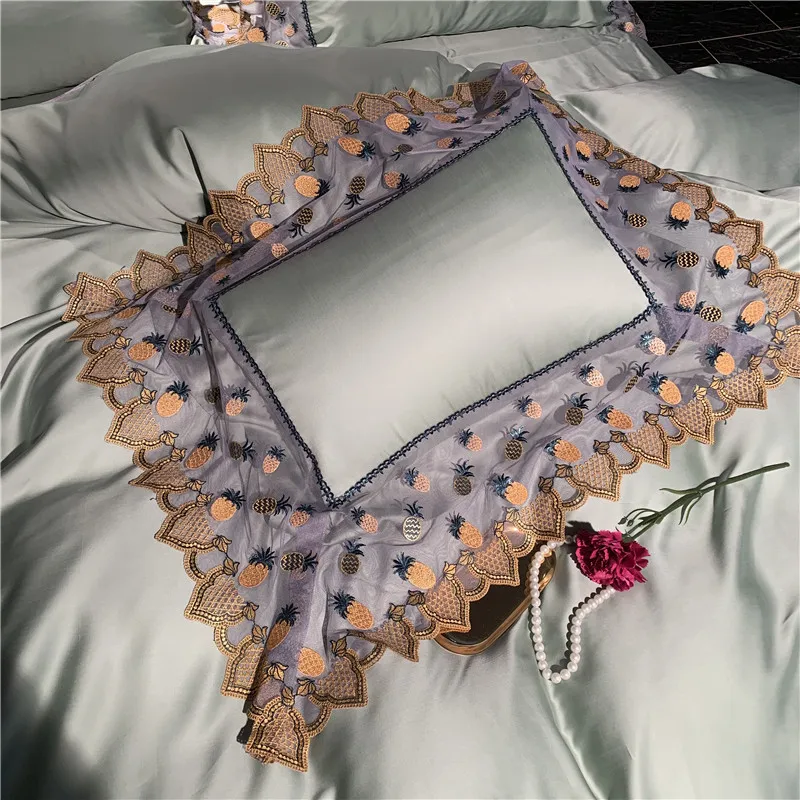 Светильник зеленый роскошный 100S Тенсел Шелковый мягкий искусственный кружевной