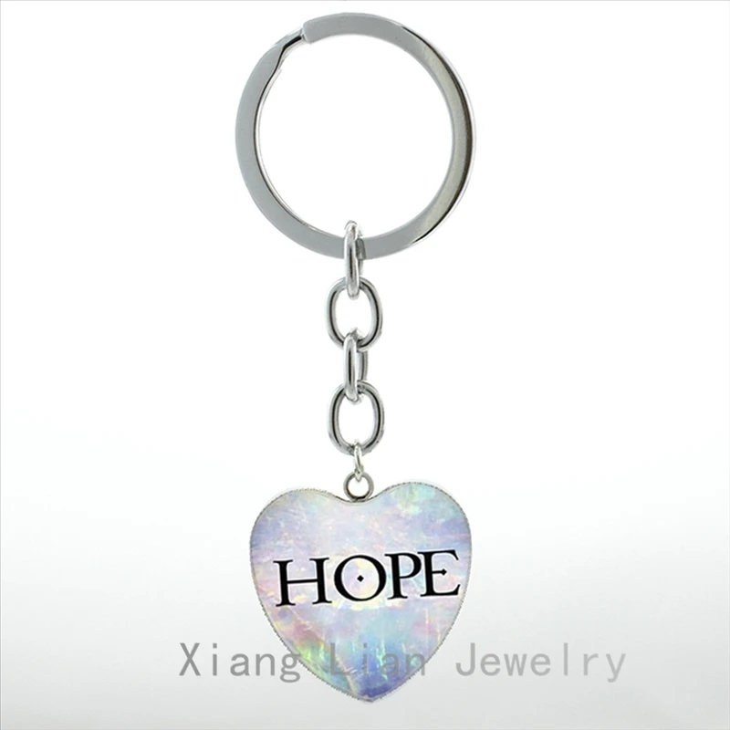 TAFREE Believe Hope heart pendant keychain Religious Christian Spiritual Inspirational Word key chain ring Quotes Jewelry HP134 | Украшения