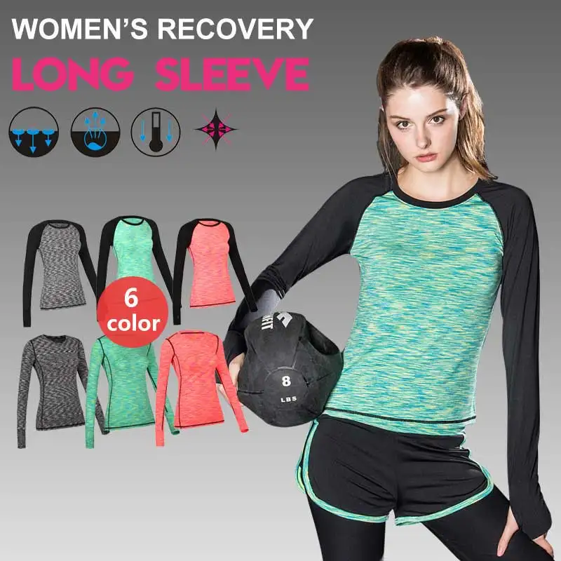 Женские Длинные футболки для йоги спортзала одежда фитнеса спортивные толстовки