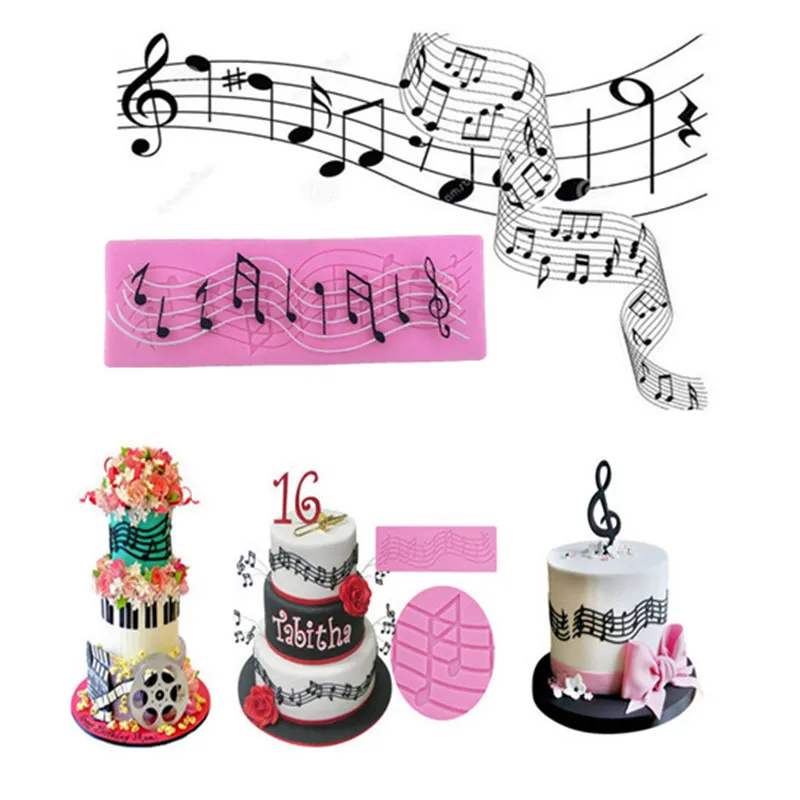 Кружевной силиконовый коврик с музыкальным символом печатный узор конфетный