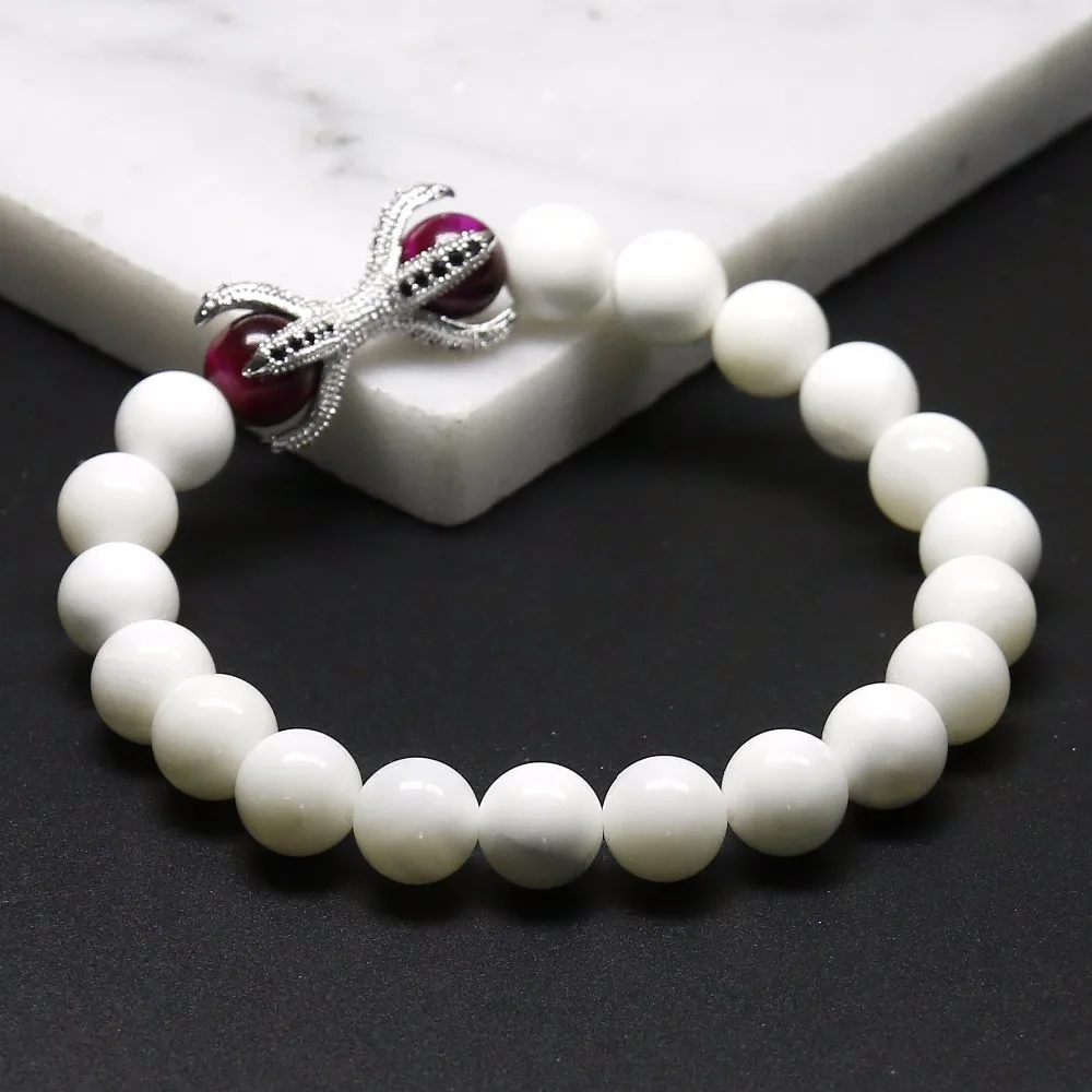 Модные императорские бусины из черного циркона натуральные белые женские