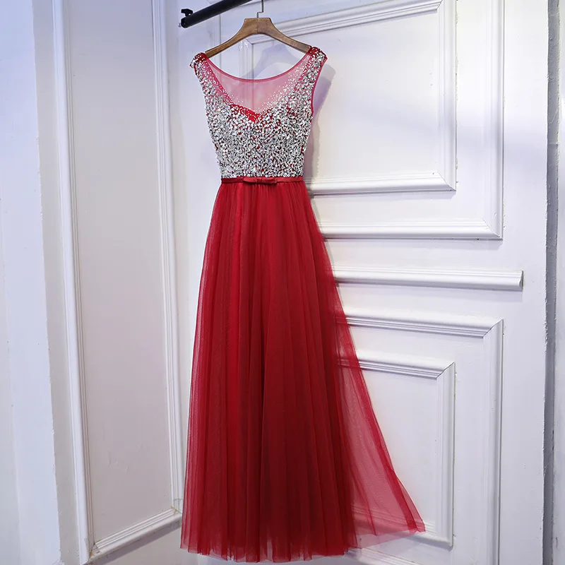 Откровенное с вырезом на шее тюль бисер Стразы Vestidos De Festa блестки плиссированные