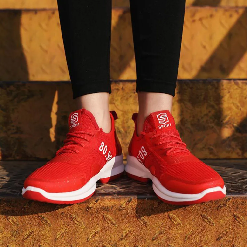 Женская обувь повседневная женская уличная спортивная со шнуровкой из сетчатого