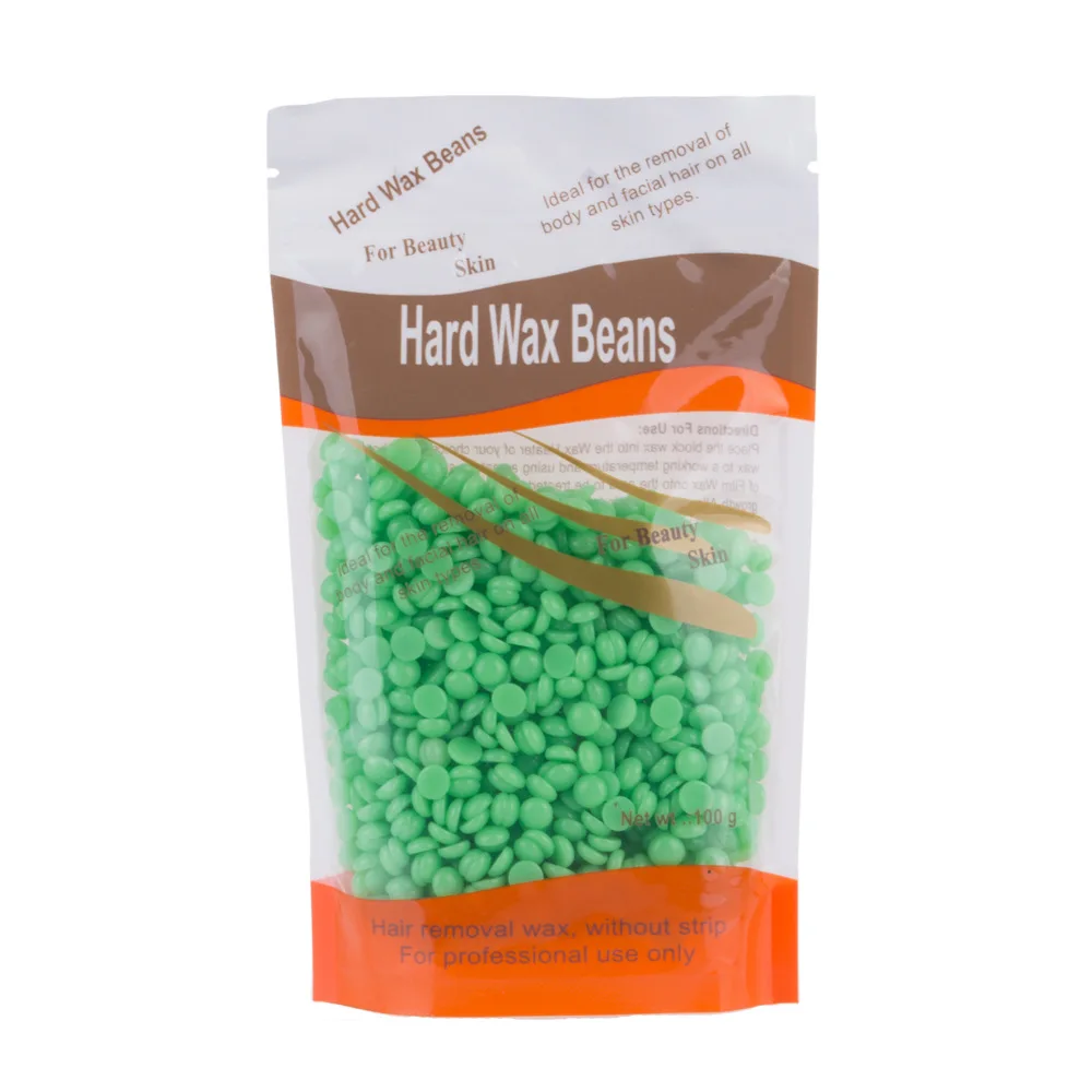 tea tree 100 г, без полосок, для депиляции, горячая пленка, жемчуг, твердый воск, бобовая гранула, для восковой депиляции, бикини, для удаления волос, бобы, бразильские гранулы, много цветов - Цвет: tea tree