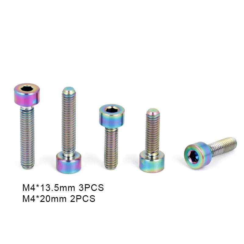 Radiant Kit 5PCS Deemount 5 шт./лот велосипедный кабель переключения болты M4* 13,5 M4* 20 титановый болт для переключения передач кабельной линии крепления Ti TC4 винты Hex H - Цвет: Radiant Kit 5PCS