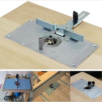Router Table Insert Plate Woodworking Benches Aluminium Wood Router Trimmer Models Engraving Machine with 4 Ring Tools
