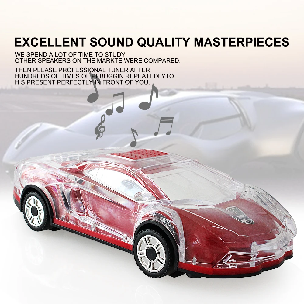 Mini wireless bluetooth speaker usb music for computer phone support fm radio TF card USB line-in movable Porsche shape | Электроника