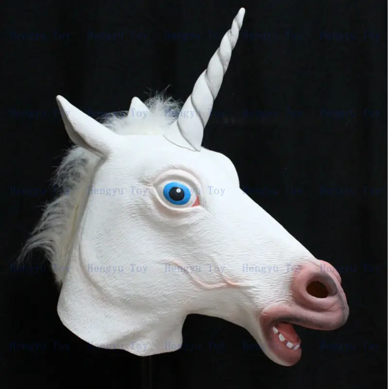 

Top Sell Realistic Animal Fancy Dress Mask Latex Rubber Adult Unicorn Mask