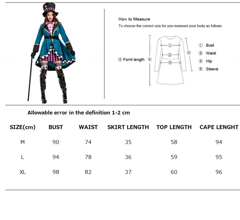 Женский маскарадный наряд Miss Mad Hatter готическое роскошное платье на Хэллоуин для