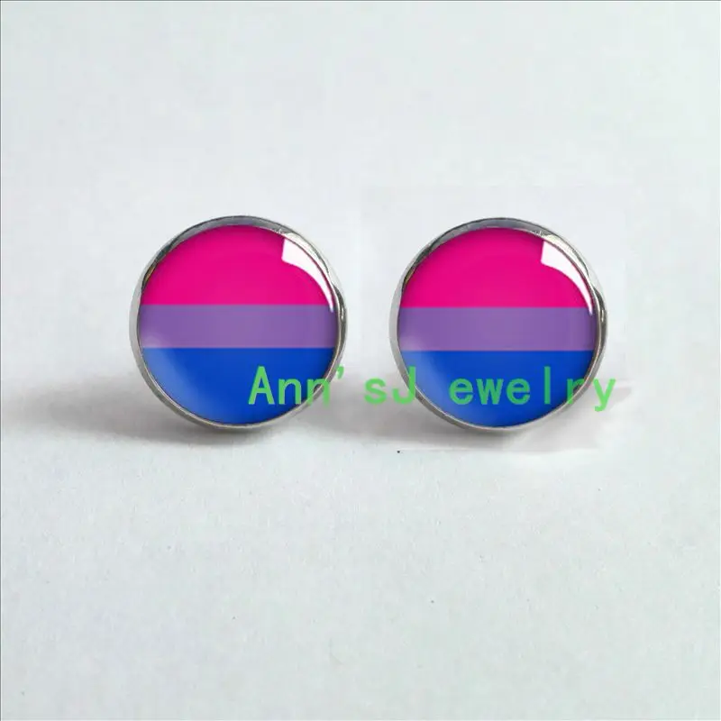 Серьги гвоздики HZ4 00381 Bi Pride серьги гипоаллергенные для чувствительных ушей|stud