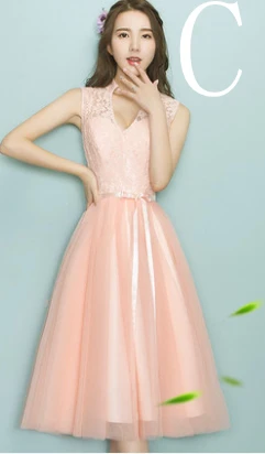C Robe de soiree vestido renda вечерние платья новые особые случаи моды в женское платье для выпускного персикового цвета H4105 - Цвет: C