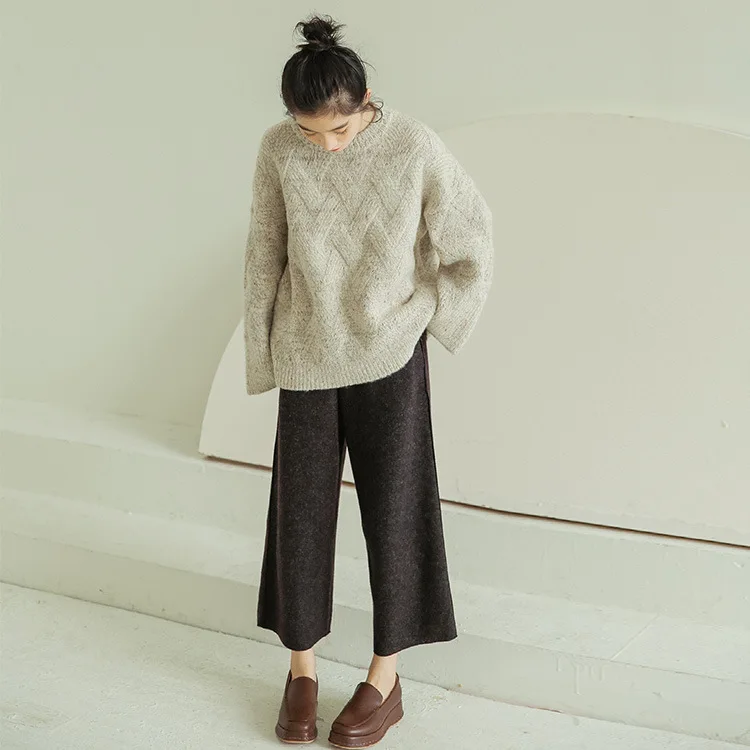 2019 HIgh Quality Split Winter Pullover Women Sweater Dress Lady Casual Female Sexy Knitting Pull Femme One Size | Женская одежда
