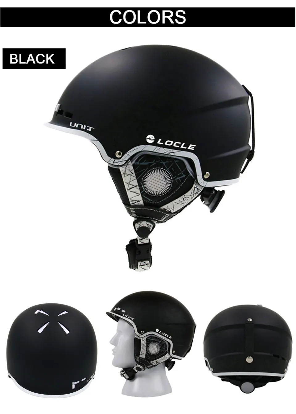 LOCLE Half-covered Skiing Helmet CE Certification Ski Helmet 8 Air Vents Snow Skiing Skateboard Snowboard Helmet 56-63cm