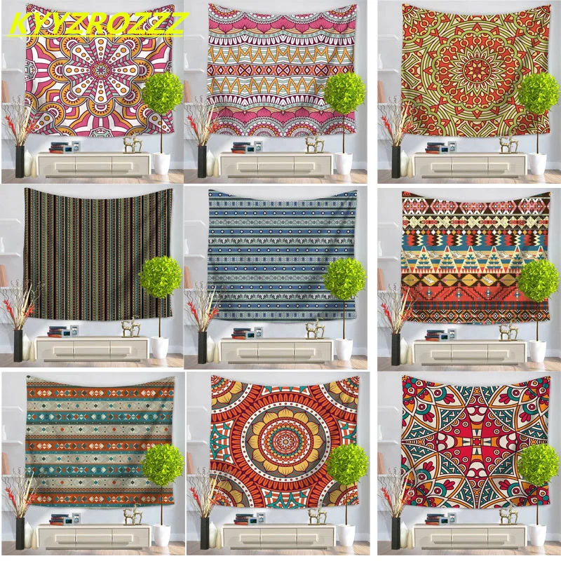 Гобелен KYYZROZZZ в индийском стиле настенный ковер с принтом национальном