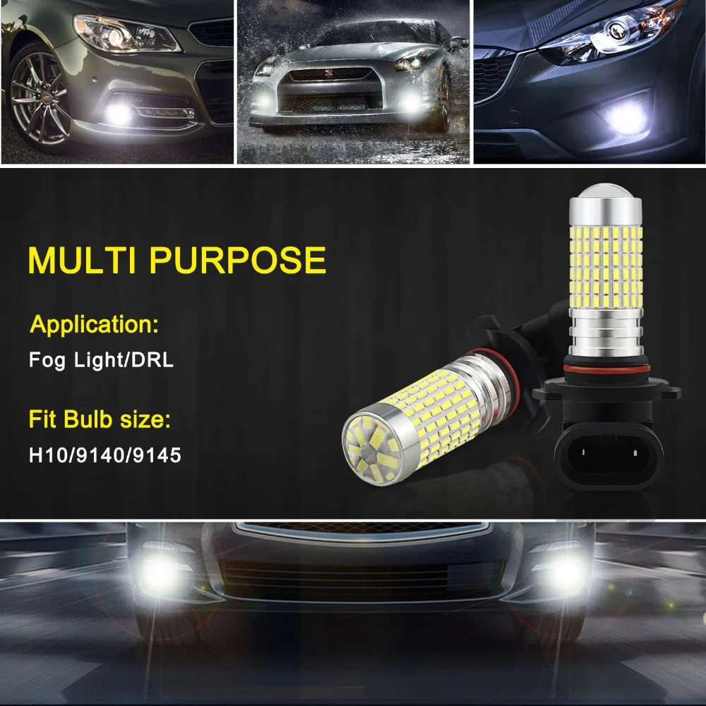 PSX24W светодиодные противотуманные фары H11 H8 H10 H16 9005 HB3 9006 HB4 ДХО лампы 144 LED синий