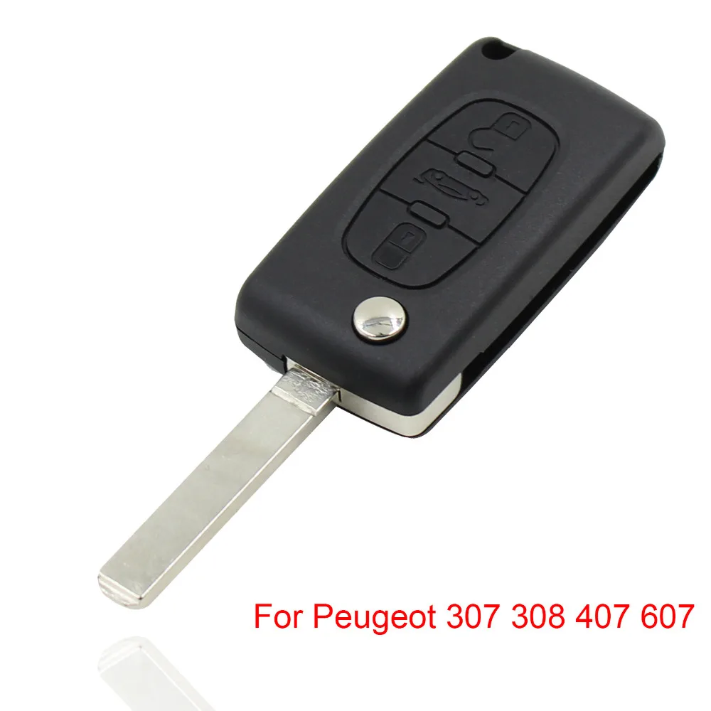 3 кнопки дистанционный Флип складной раскладной чехол для ключей Peugeot 307 308 407 607