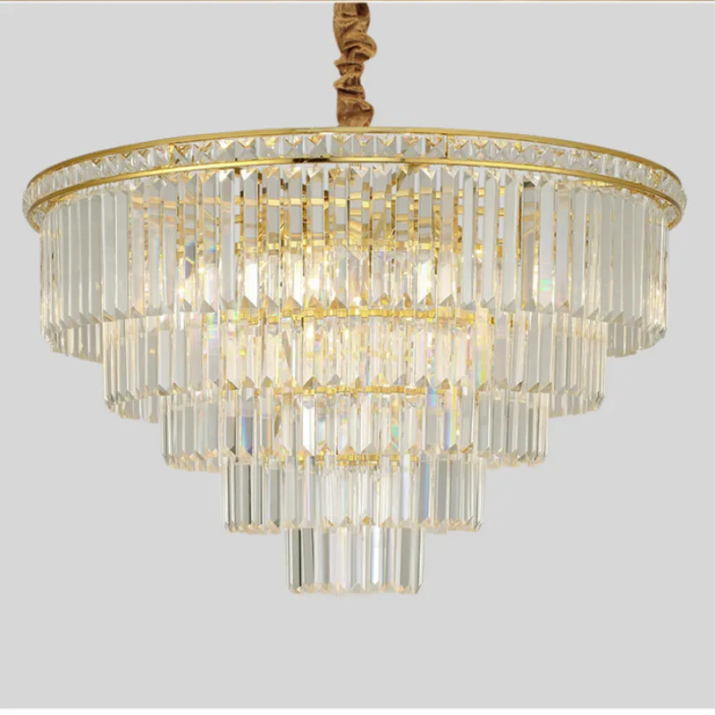 

Люстра для отеля, хрустальный светильник, Светильники для гостиной, фойе, Золотая круглая подвесная люстра, светодиодный светильник для зал...