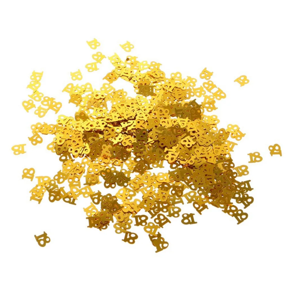15g/2 packs Metallic Birthday Age Anniversary Year Table Number Confetti 16 18 30 40 50 60 Golden | Дом и сад