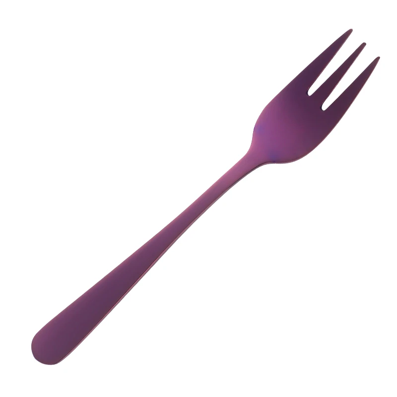 purple 7pc 7 шт красочные 18/8 нержавеющая сталь фрукты вилка кухонный набор столовые приборы вилка для торта, десертная посуда для закусок чайная столовая вилка набор - Цвет: purple 7pc