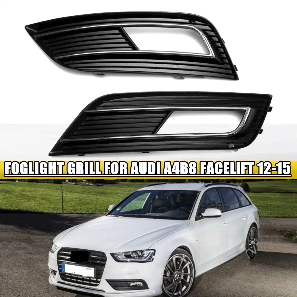 Пара передний бампер противотуманный светильник гриль крышка для Audi A4 B8 Facelift 2012