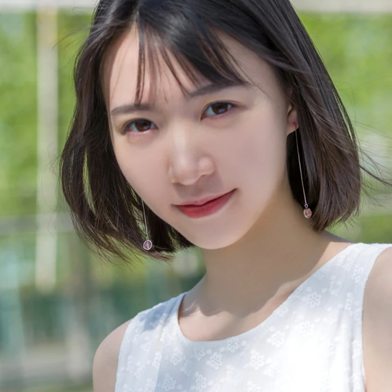 Милые круглые висячие серьги розового цвета с клубничным кристаллом для женщин