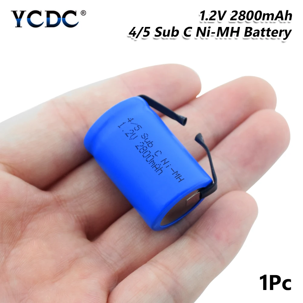 1 PCS YCDC 4/5SC SC Sub C Li-Ion Li-Po литиевая батарея 1,2 V 2800mAh Аккумулятор никель-металл-гидридные аккумуляторы со сварочными вкладками - Цвет: 1 PCS