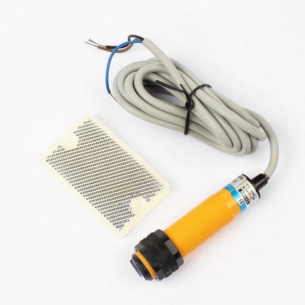 DIANQI M18 отзывы отражение фотоэлектрический датчик приближения E3F-R2N2 DC NPN NC, диаметр расстояние 2 m Датчик 3-жильный