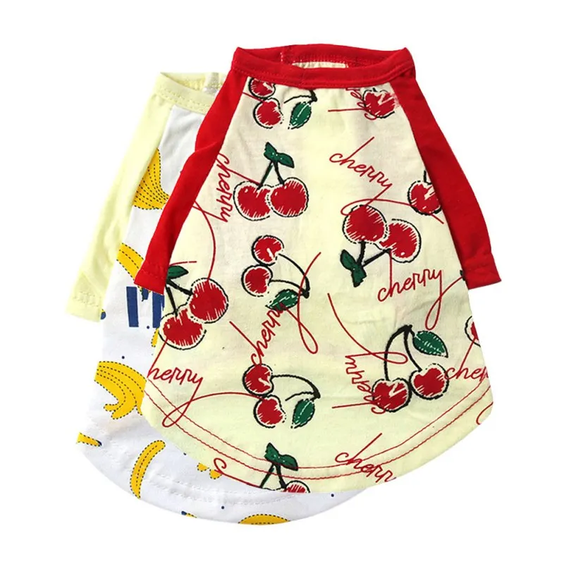 Милая одежда жилеты для собак летняя повседневная домашних животных с фруктами