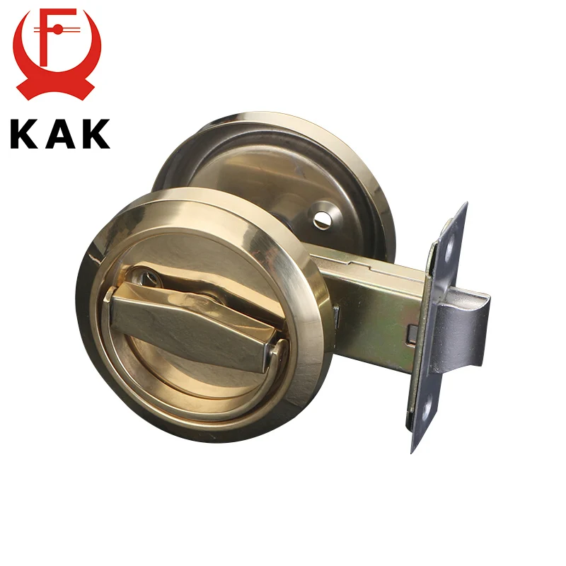 Фото KAK Hidden Door Locks Stainless Steel Handle Recessed Cabinet Invisible Pull Mechanical Outdoor Lock For Fire Proof Hardware №4