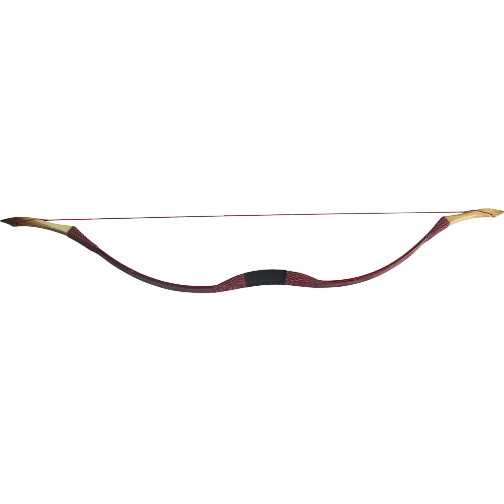

Taditional Handmade Longbow Recurve Archery Hunting Dark Red Leather Bow Outdoor Sport