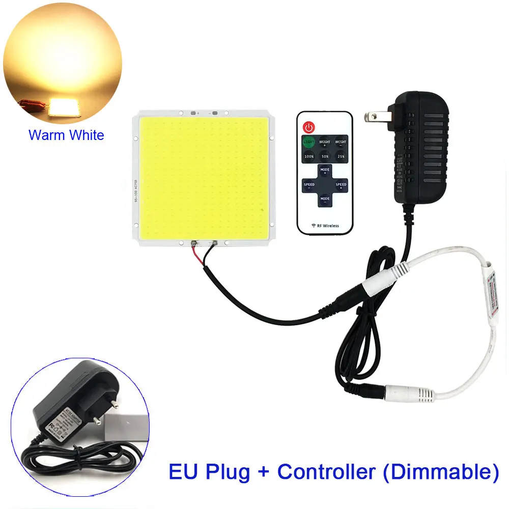 WW EU PLUG Светодиодный светильник с регулируемой яркостью 12 В, COB лампа для автомобильного автомобиля, светильник ing, сделай сам, для внутреннего и наружного кемпинга, декоративная лампа для дома с диммером - Цвет: WW EU PLUG