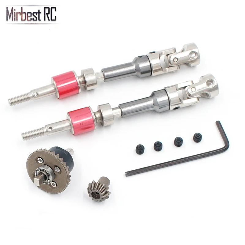 Красный Mirbest RC diy Запчасти для WLtoys 12428 12423 обновленный металлический передний приводной вал передний поворот CVD сплав приводной вал 12428-0090 - Цвет: Красный