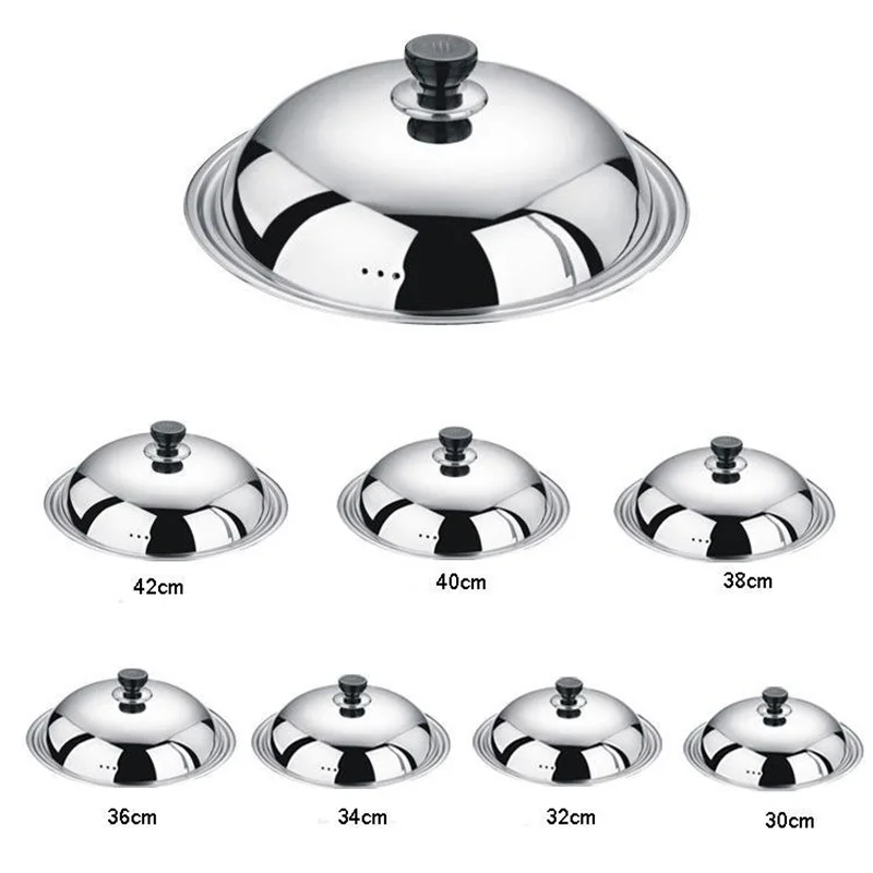 Joyclad Винтаж Нержавеющая сталь Сковородку Крышкой Размеры 32 42 см ВОК Кепки