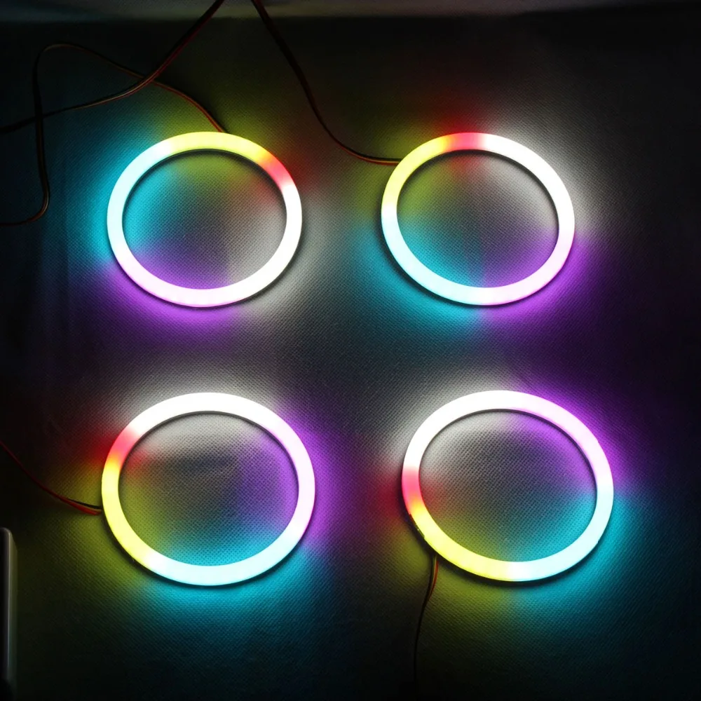 Вращающиеся глаза ангела динамический последовательный поток RGBW хлопок Bluetooth