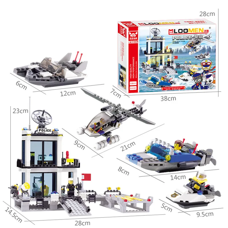 536 шт совместимы с городским полицейским командным центром строительные блоки