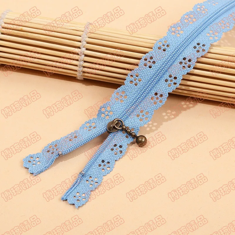 Высококачественная нейлоновая молния бесшумная многоцветная кружевная