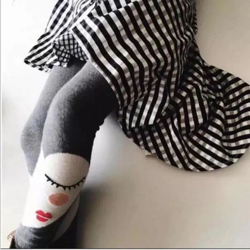Осень-зима модные теплые хлопковые колготки для маленьких девочек с большими