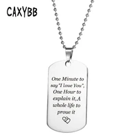 caxybb stainless steel neckalce my son tag dog collar father son pendant necklace name plated necklace dog tag love gift