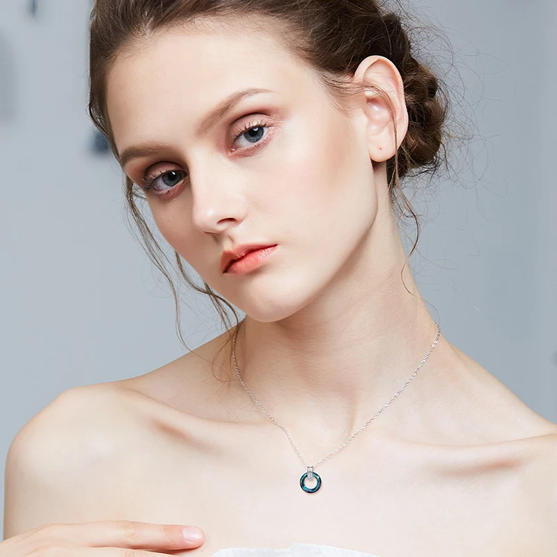 MALANDA Брендовое модное круглое ожерелье подвеска с кристаллами от Swarovski массивное