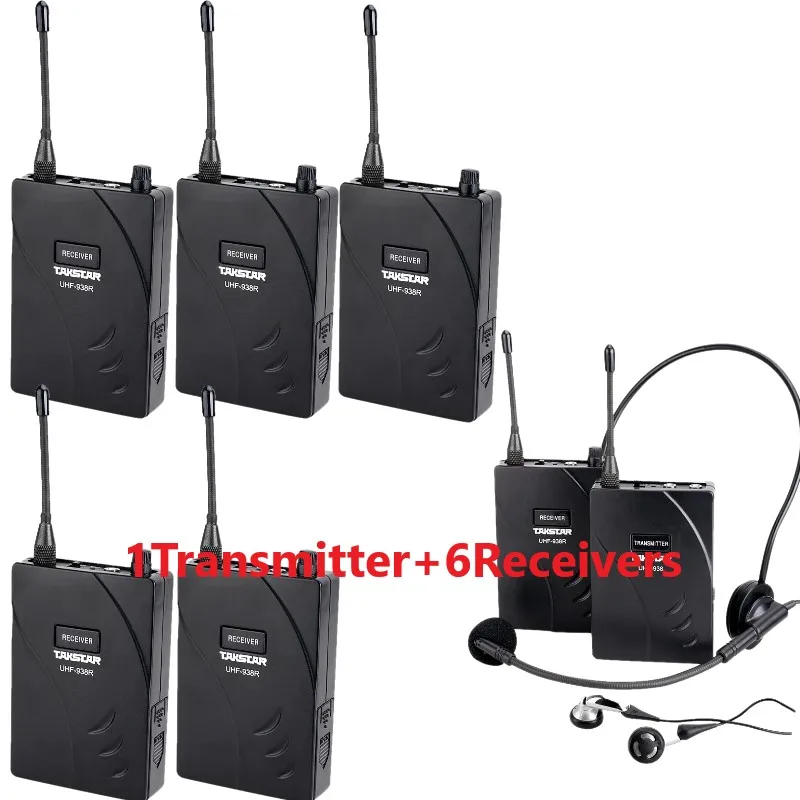 Беспроводная система туристического гида Takstar UHF938 / UHF 938 частота УВЧ 1 передатчик +