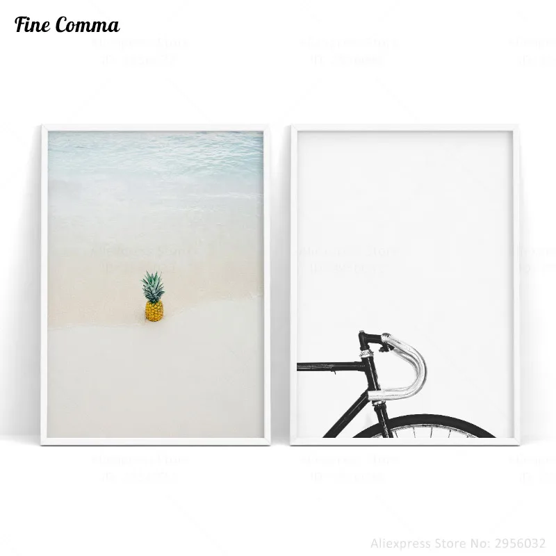 Велосипед ананас Скандинавское искусство скандинавский декор Декор плакаты и