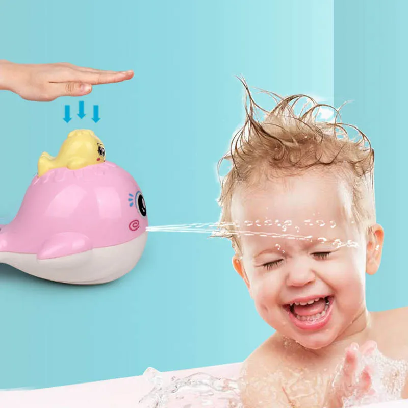 

Baby Catoon Whale Spraying Water Toys Floating Whale Bath Shower Toys Funny Toy For Children M09